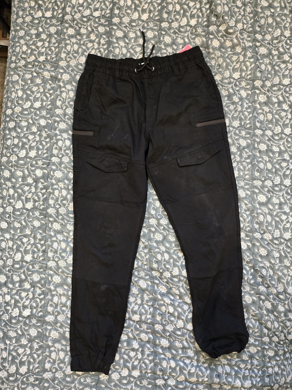 Women's Black Cargo Semi-waterproof Work Pants - Casual Utility Style